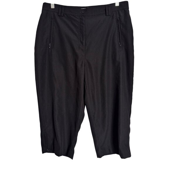 Christopher Bank Cropped Black Pants Size 12 Zipper Pockets Polyester NWT - Picture 11 of 11